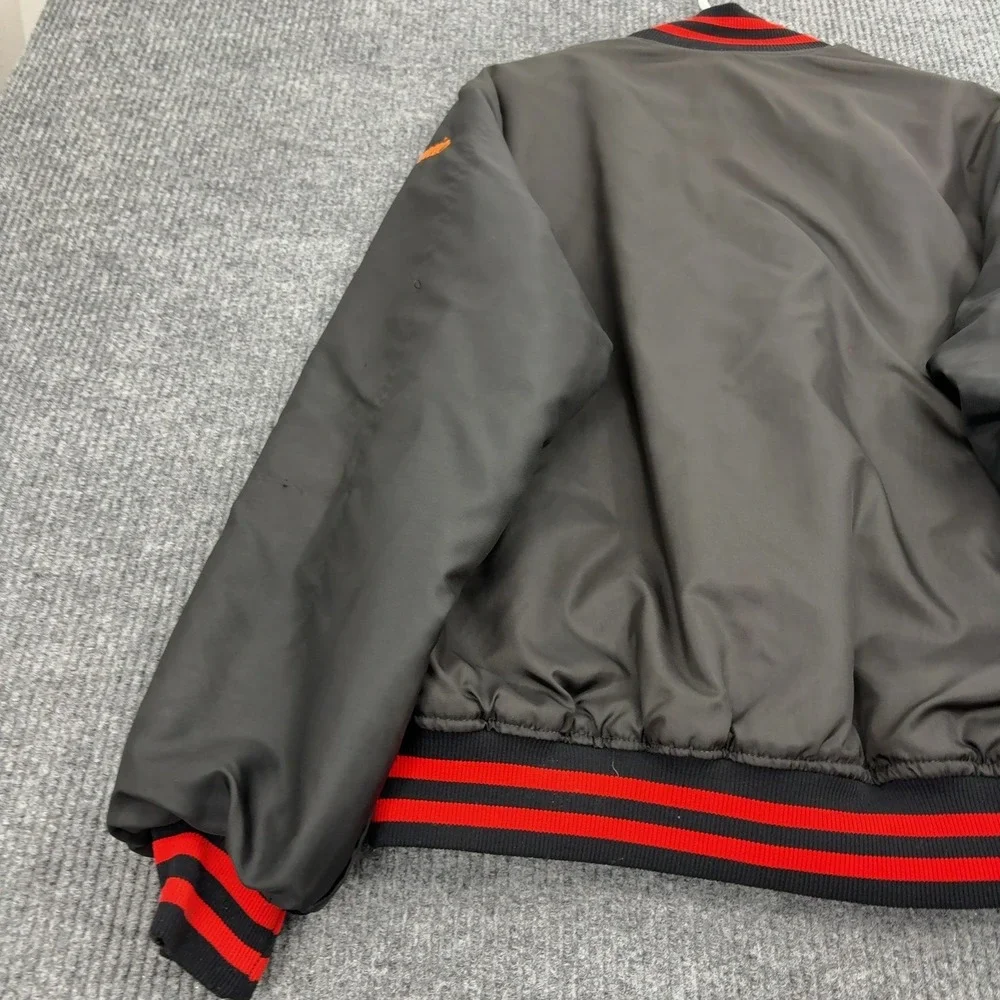 Vintage Buccaneers Alvin Jacket Mens XL Black Satin ECHL Champs Varsity Sporty